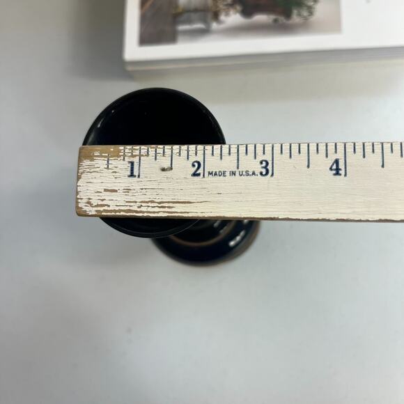 Hand Carved Wood Vase 8.5" Floral Design Decorative Black Brown - Picture 7 of 8